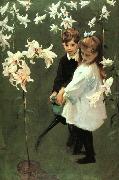 John Singer Sargent Garden Study of the Vickers Children Sweden oil painting reproduction